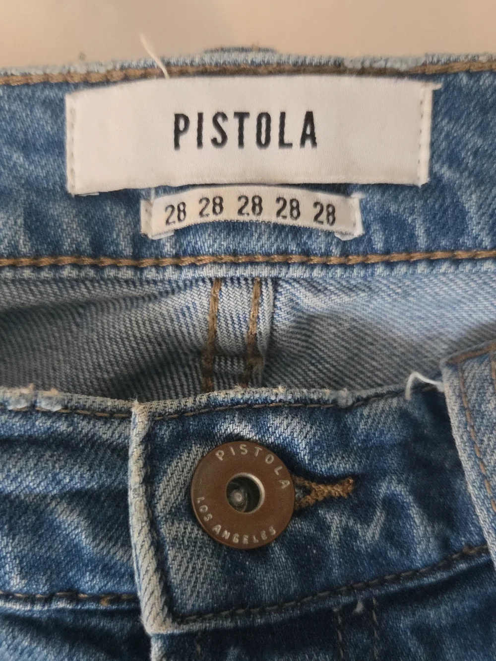 Pistola Women’s Light Blue Distressed Pearl-Embellished Jeans